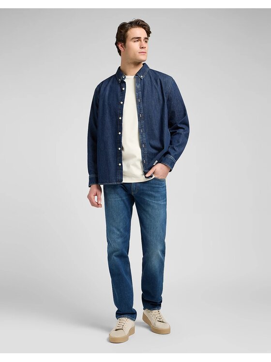 Lee Lee Koszula jeansowa 112370477 Niebieski Relaxed Fit