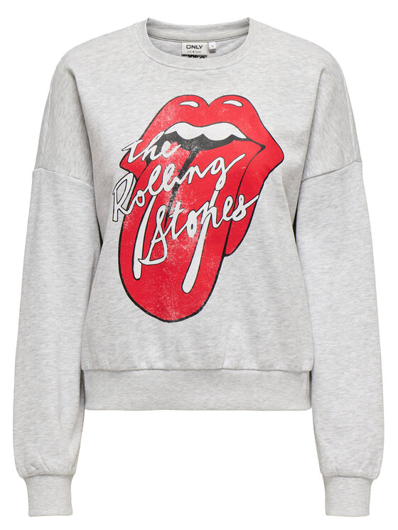 ONLY ONLY Bluza Rolling Stones 15345927 Szary Regular Fit