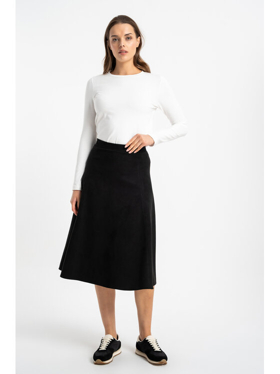 CLICK CLICK Midi sukně 70-754 Černá Classic Fit