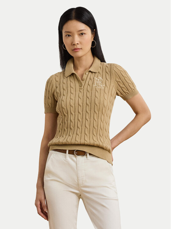 LAUREN RALPH LAUREN Sveter 200932224011 Béžová Slim Fit