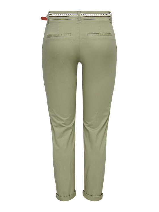 ONLY ONLY Medžiaginės kelnės 15218519 Žalia Regular Fit