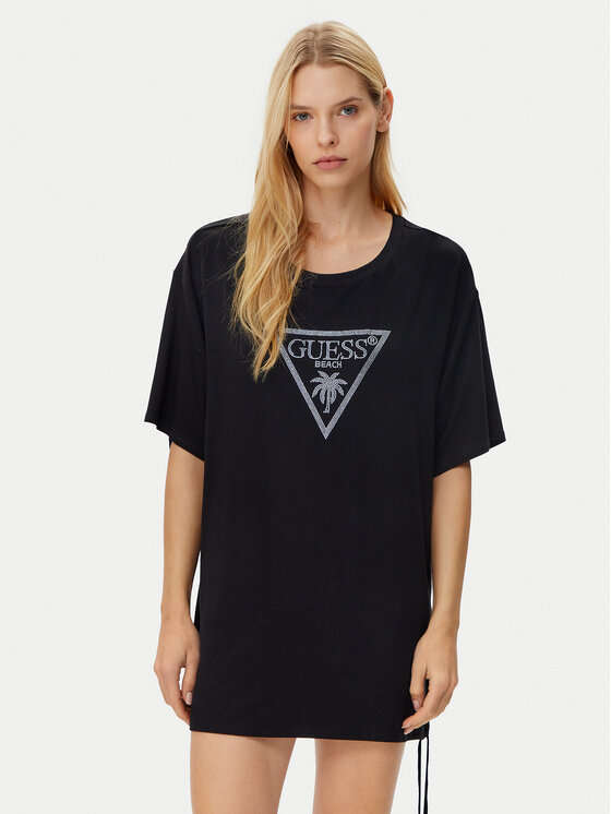 Guess Guess Póló E4GI00 K68D2 Fekete Regular Fit