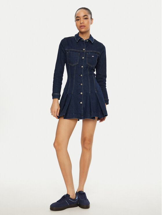 Tommy Jeans Tommy Jeans Džínové šaty DW0DW20533 Tmavomodrá Regular Fit