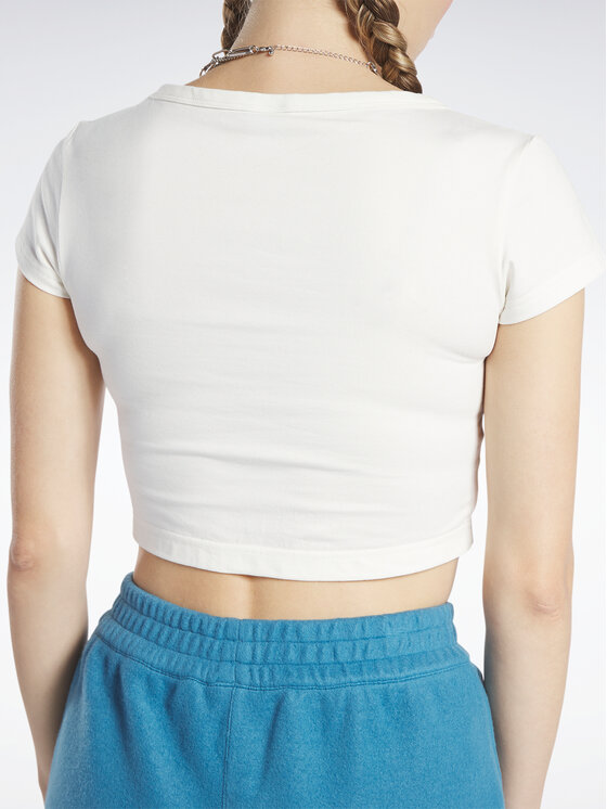Reebok Reebok T-Shirt Reebok Classics Cropped Jersey T-Shirt HS0362 Biały