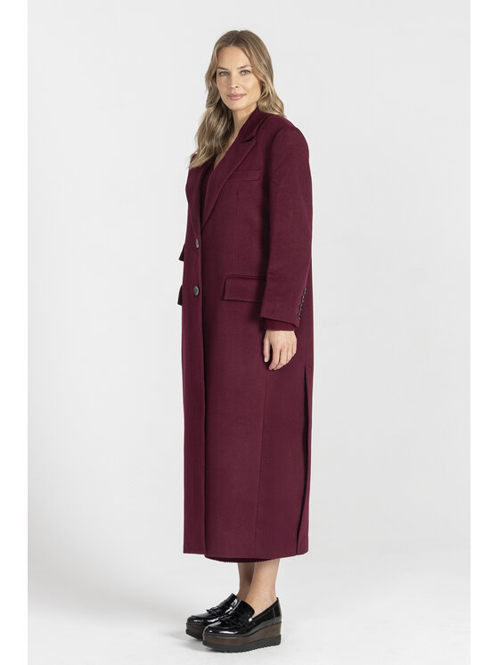 Deni Cler Milano Deni Cler Milano Płaszcz T-DC-8068-E5-90-39-1 Bordowy Loose Fit