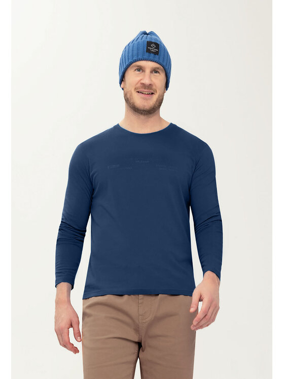 Volcano Volcano Longsleeve M17202-W24 Niebieski Regular Fit