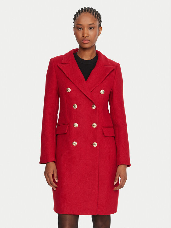 Rinascimento Rinascimento Palton de lână CFC0126209003 Roșu Regular Fit