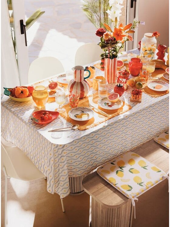 MIAhome MIAhome Komplet talerzy 6 szt. porcelanowych deserowych Orange Biały