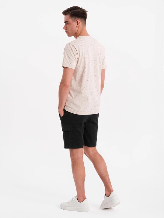 Ombre Ombre Szorty materiałowe OM-SRCG-0190 Czarny Regular Fit