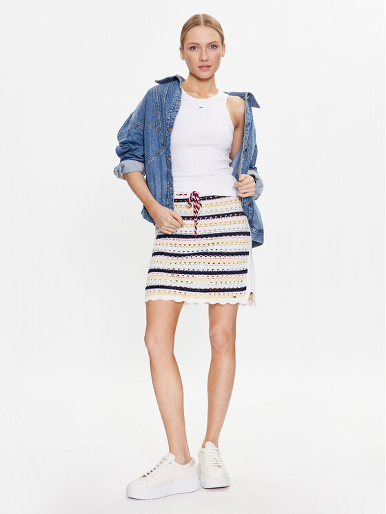 Tommy Jeans Tommy Jeans mini svārki Summer DW0DW15393 Daudzkrāsains Regular Fit
