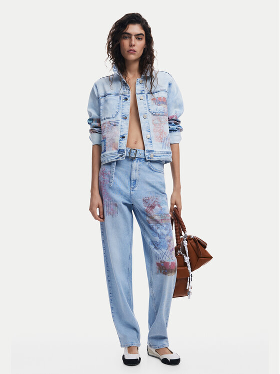 Desigual Desigual Τζιν Hawai 25SWDD13 Μπλε Mom Fit