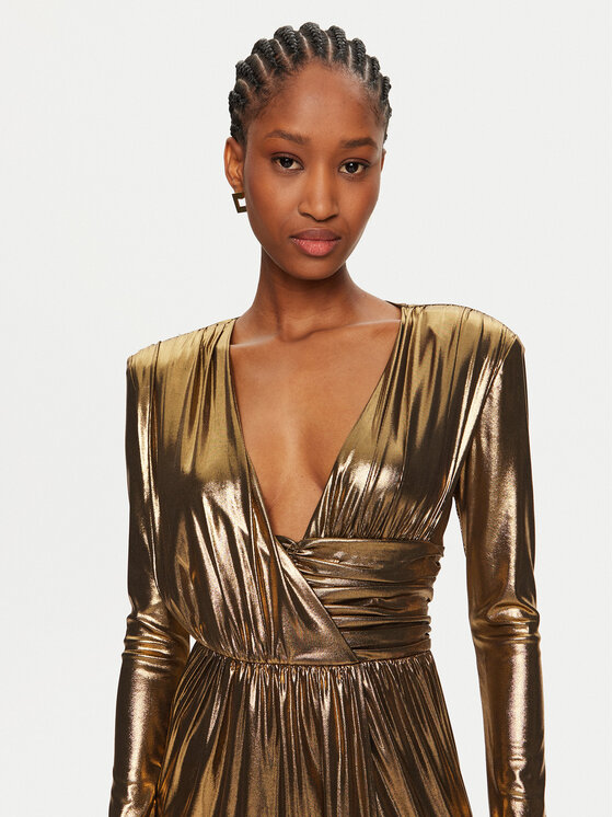 Silvian Heach Silvian Heach Vakarinė suknelė GPA24205VE Auksinė Slim Fit