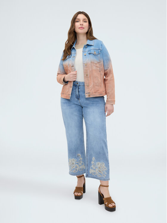 Fiorella Rubino Fiorella Rubino Giacca di jeans R403T001295N024 Turchese Baggy Fit