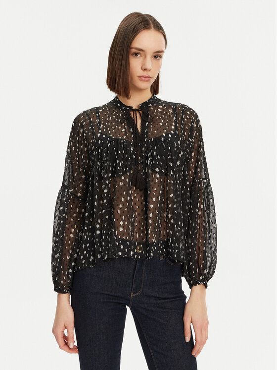 ONLY ONLY Blúz Aida 15283695 Fekete Loose Fit