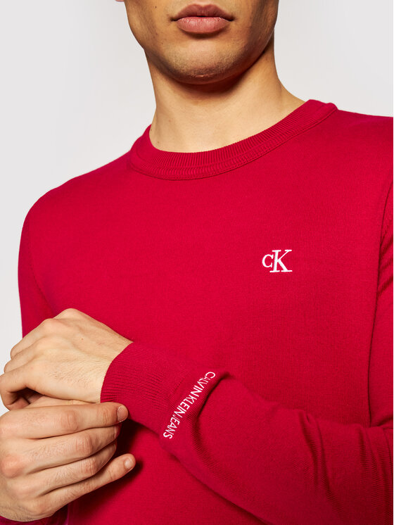 Calvin Klein Jeans Calvin Klein Jeans Megztinis Stretch Jumper J30J317118 Raudona Regular Fit