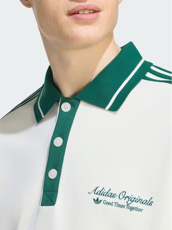 adidas adidas Polo 168509 Kremowy Loose Fit