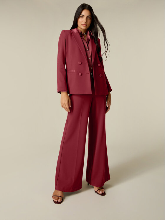 Oltre Oltre Spodnie materiałowe P274J202614N036 Bordowy Baggy Fit