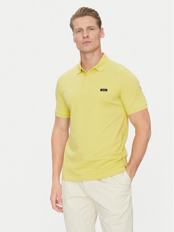 Calvin Klein Calvin Klein Polo K10K111196 Żółty Slim Fit