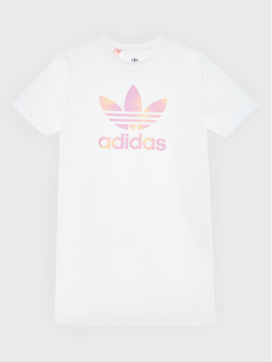 adidas Ikdienas kleita Graphic Logo HK2935 Balts Relaxed Fit