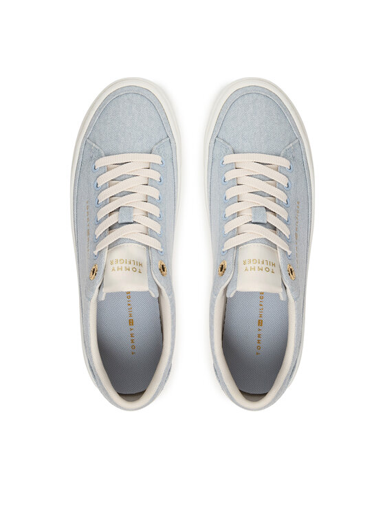 Tommy Hilfiger Tommy Hilfiger Sneakers Th Foxing Platform Washed Canvas FW0FW09172 Albastru celest