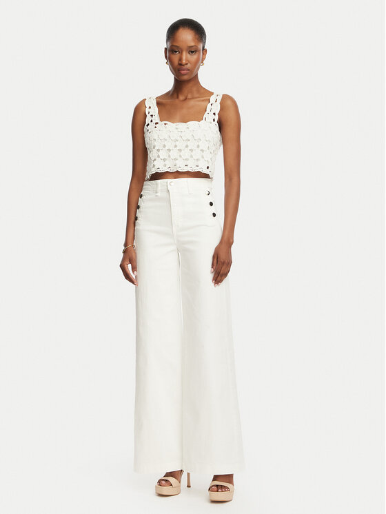 Rinascimento Rinascimento Jeans hlače CFC0127565003 Bela Wide Leg