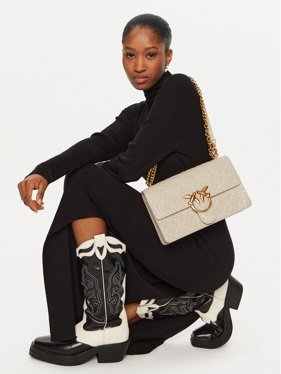 PINKO PINKO Handtasche Love One Classic Dc AI 24-25 PLTT 100941 A1YB Écru