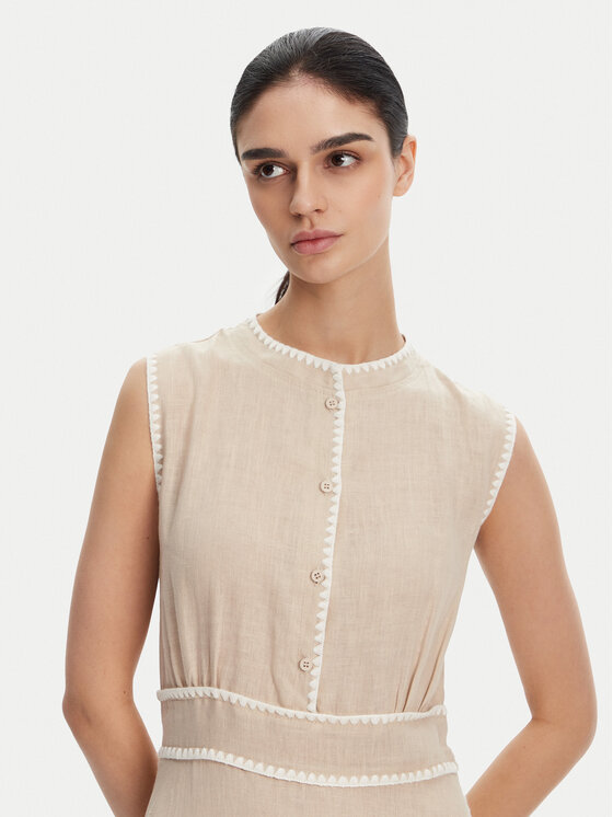 ICONA ICONA Letné šaty RP5LE007 Béžová Regular Fit