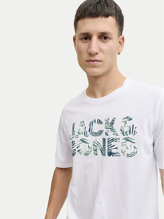 Jack & Jones Jack & Jones Póló Ejeff Logo 12288536 Fehér Regular Fit
