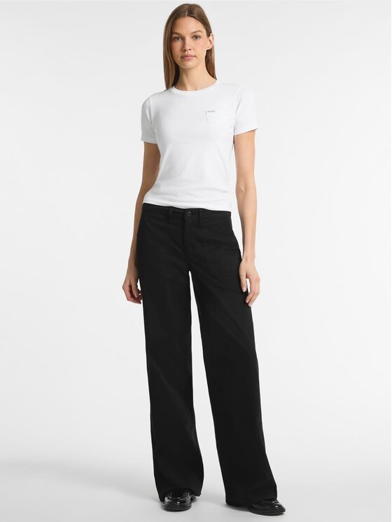 Guess Jeans Guess Jeans Kalhoty z materiálu 174921 Černá Slim Fit