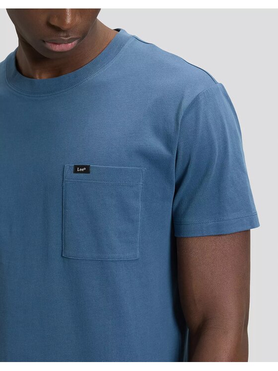 Lee Lee T-Shirt ULTIMATE POCKET TEE Niebieski Slim Fit