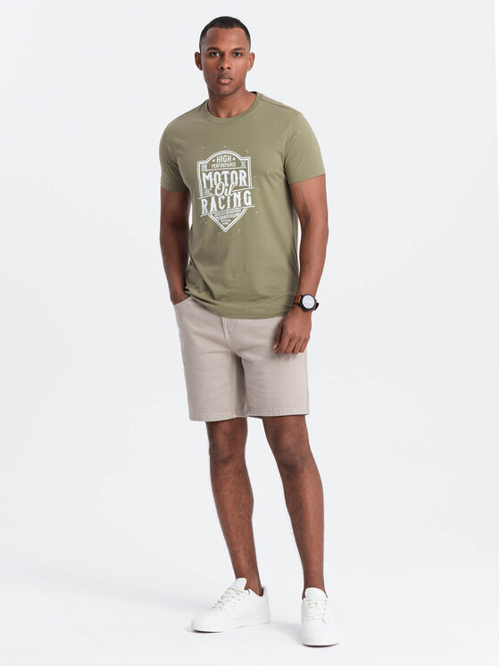Ombre Ombre T-Shirt OM-TSPT-0125 Khaki Regular Fit