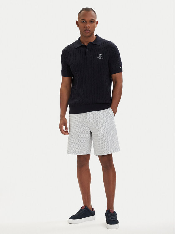 Tommy Hilfiger Tommy Hilfiger Stoffshorts Dover Print MW0MW42353 Weiß Slim Fit