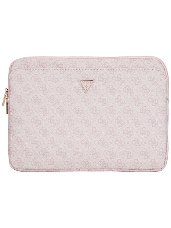 Guess Guess Torba na laptopa Sleeve 14" 4G Zipper Pocket Triangle Logo Różowy