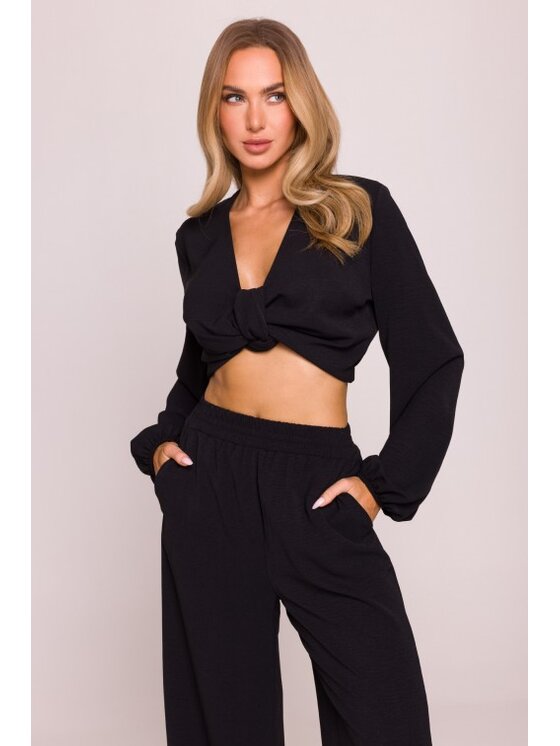 Made of Emotion Made of Emotion Spodnie materiałowe M862 Czarny Wide Leg