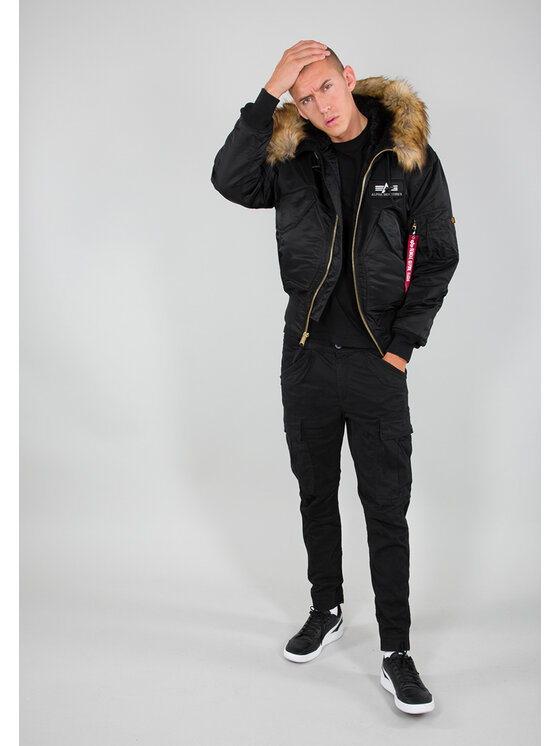 Alpha Industries Alpha Industries Kurtka zimowa 45/P Hooded Bomber Jacket Czarny Core Fit
