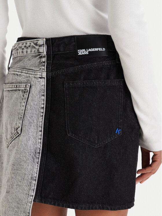 Karl Lagerfeld Jeans Karl Lagerfeld Jeans Fustă de blugi B1W12015 Gri Regular Fit