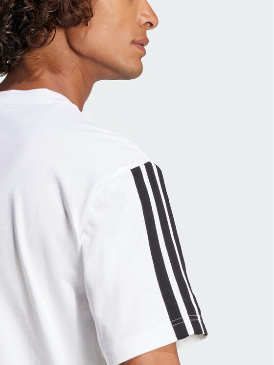 adidas adidas T-Shirt Essentials 3-Stripes Single Jersey Tee Biały Regular Fit
