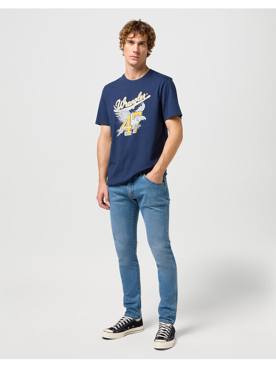 Wrangler Wrangler Spodnie materiałowe BRYSON Niebieski Skinny Fit