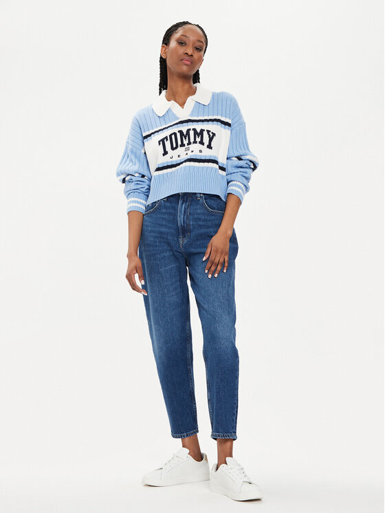 Tommy Jeans Tommy Jeans Blugi DW0DW19244 Albastru Mom Fit
