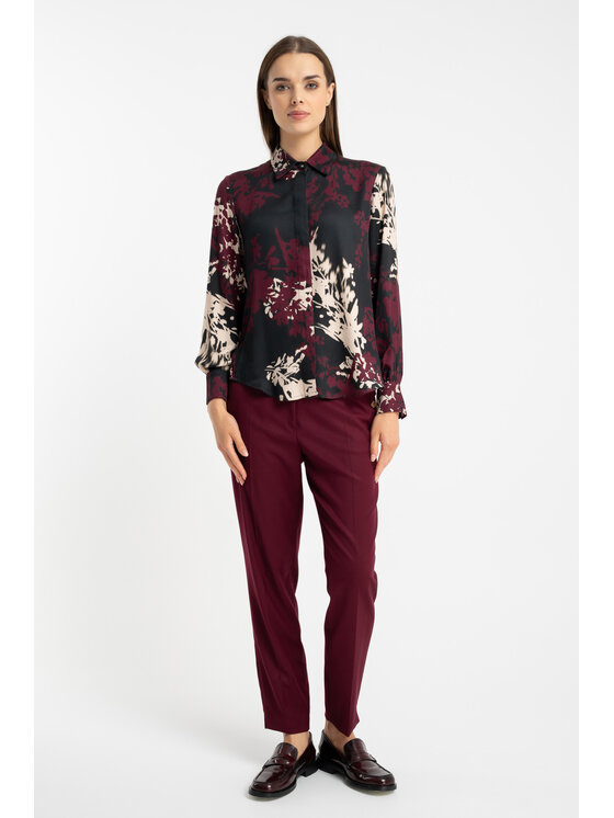 CLICK CLICK Koszula 10-6930 Bordowy Regular Fit