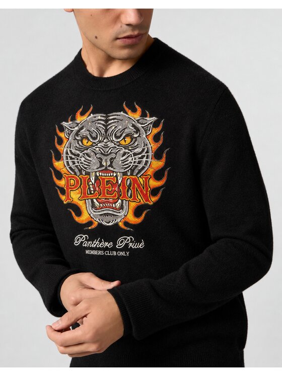PHILIPP PLEIN PHILIPP PLEIN Sweter 32082 Czarny Regular Fit