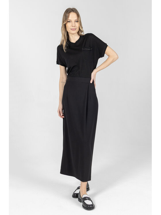 Deni Cler Milano Deni Cler Milano Spódnica midi W-DC-7002-F2-E3-90-1 Czarny Regular Fit