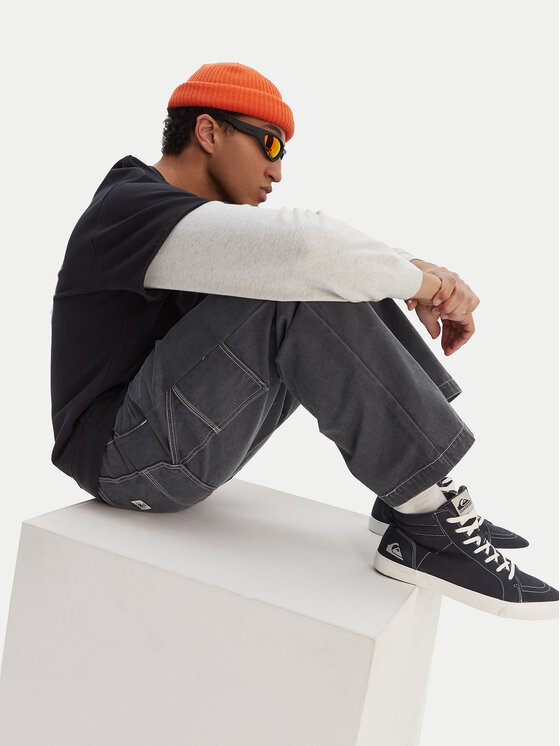 Quiksilver Quiksilver Džinsai Mercury Straight Out EQYNP03325 Pilka Wide Leg