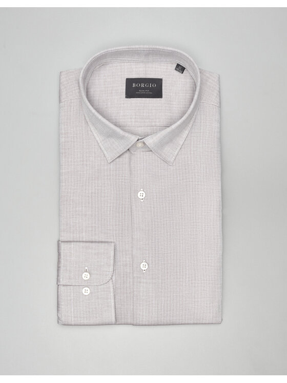 Borgio Borgio Koszula francolise Brązowy Slim Fit