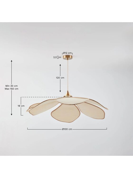 MIAhome MIAhome Lampa wisząca Benavid Ø100 cm Beżowy