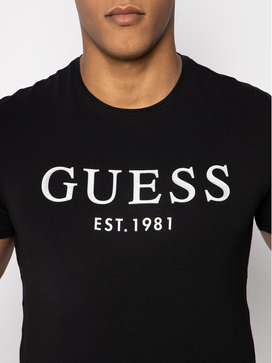 Guess Guess T-krekls Argenté M0GI93 J1300 Melns Super Slim Fit