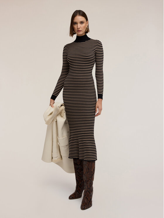 Motivi Vestito 7616W001526N0Z3 Nero Slim Fit