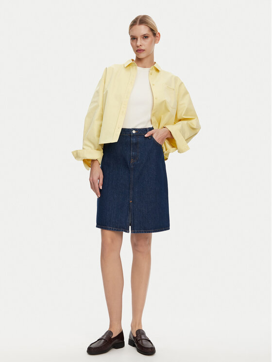 Tommy Hilfiger Tommy Hilfiger Džínsová sukňa WW0WW44390 Tmavomodrá Regular Fit