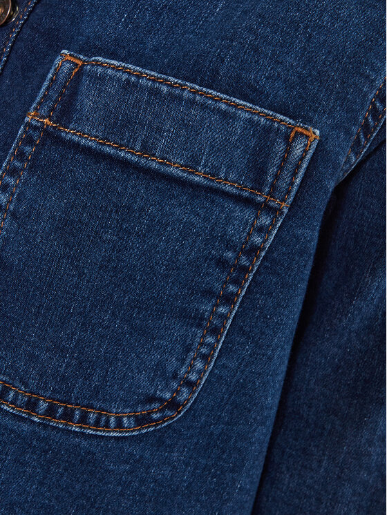 Mustang Mustang Sukienka jeansowa Aloha Henley 1015584 Niebieski Regular Fit