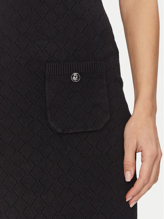 Guess Guess Džemper haljina W5RK17 Z2YJ2 Crna Slim Fit